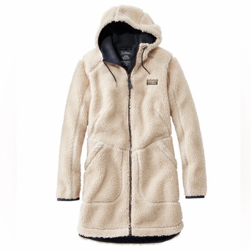 LL Bean Mountain Pile Hooded Coat Medium